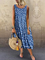Round Neck Women Summer Dresses Printed Polka Dots Midi Dresses