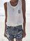 White Floral-Print Cotton Sleeveless Shirts & Tops