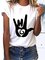 Woman Short Sleeve Casual Abstract Crew Neck Shirts & Tops