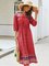 3/4 Sleeve Boho V Neck Dresses
