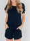 Solid Casual Crew Neck One-Pieces