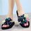 Artificial Suede Platform Flower Slippers Womens Slide Sandals