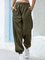 Cotton-blend Pockets Plain Pants