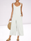 Cotton-Blend Sleeveless Plain Pockets One-Pieces