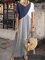 Women Color Block V Neck Plus Size Maxi Dresses
