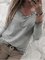 Casual V Neck Solid Shirts & Tops