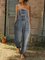 Black Patchwork Casual Pockets Denim Pants