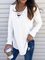Solid V Neck Casual Shirts & Tops