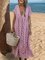 Plus Size Printed V Neck Shift Casual Floral Maxi Dresses