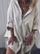 Summer Women Plus Size Casual V Neck Long Sleeve Solid Dresses With Buttoned Pockets