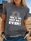 Vintage Short Sleeve Sun Letter Printed Plus Size Casual Tops