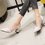 Mesh Chunky Heel Pointed Toe Sandals