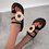 Pu Summer Block Heel Applique Slippers