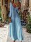 Graphic Printed Casual V-neck Long Sleeve Maxi Dress