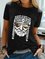 Printed Crew Neck Casual Shirts & Tops