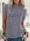 Crew Neck Printed Short Sleeve Casual Shirts & Tops