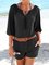 Solid Romper Pockets Jumpsuit 3/4 Sleeve
