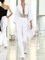 White V Neck Shift Holiday Jumpsuit