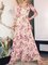 Slit Printed Floral Swing Prom Maxi Dress