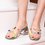 Rhinestone Chunky Heel Summer Slippers