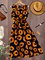 Vintage Sunflowers Polka Dots Striped Printed Plus Size Sleeveless Casual Dresses