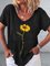 Short Sleeve Printed Sexy Cotton-Blend Shirts & Tops