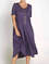 Purple Casual Crew Neck Linen Shift Dresses