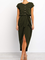 Solid Crew Neck Casual Cotton-Blend Dresses