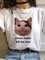 Cats Bull Dogs Monalisa Printed Casual Modal T-Shirts & Tops