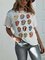 White Short Sleeve Abstract Printed Casual T-Shirts