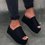 Block Heel Leopard Creepers Round Toe Slippers