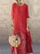 Cotton-Blend Printed Round Neck Long Sleeve Dresses