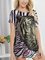 Striped Short Sleeve Printed T-Shirts