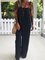 Black Spaghetti Plain Sleeveless Jumpsuits