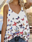 Floral Printed V-neck Sleeveless Holiday Vest