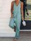 Casual Plus Size V Neck Sleeveless Jumpsuit Overalls One-Pieces