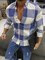 Blue Plaid Shirt Collar Casual Shirts & Tops