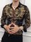 Black Boho Paneled Geometric Shirt Collar Shirts & Tops