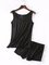 Women Summer Solid Sleepwear Sleeveless Pajamas Suits