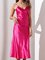 Women Solid Spaghetti Sleepwear Summer Pajamas Midi Dress