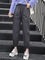 Solid Cotton-blend Casual Pants