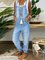 Blue Casual Spaghetti-Strap Printed Jumpsuits