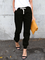 Solid Pockets Casual Pants