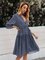 Blue V Neck Boho Dresses
