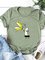 Cotton-Blend Printed Casual Short Sleeve Shirts & Tops