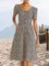 Women Floral Caftan Pockets Buttoned Shift Midi Dresses