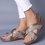 Wedge Heel Color Block Artificial Leather Sandals