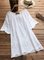 Guipure lace Casual Half Sleeve A-Line Round Neck Shirts & Tops