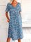 Floral Pockets Midi Dress Plus Size Summer Dresses