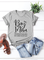 Cotton-Blend Crew Neck Short Sleeve Letter Shirts & Tops